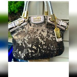 Coach Madison Sequin Sofia mini satchel. H-8 W-9in. Two hang tags.